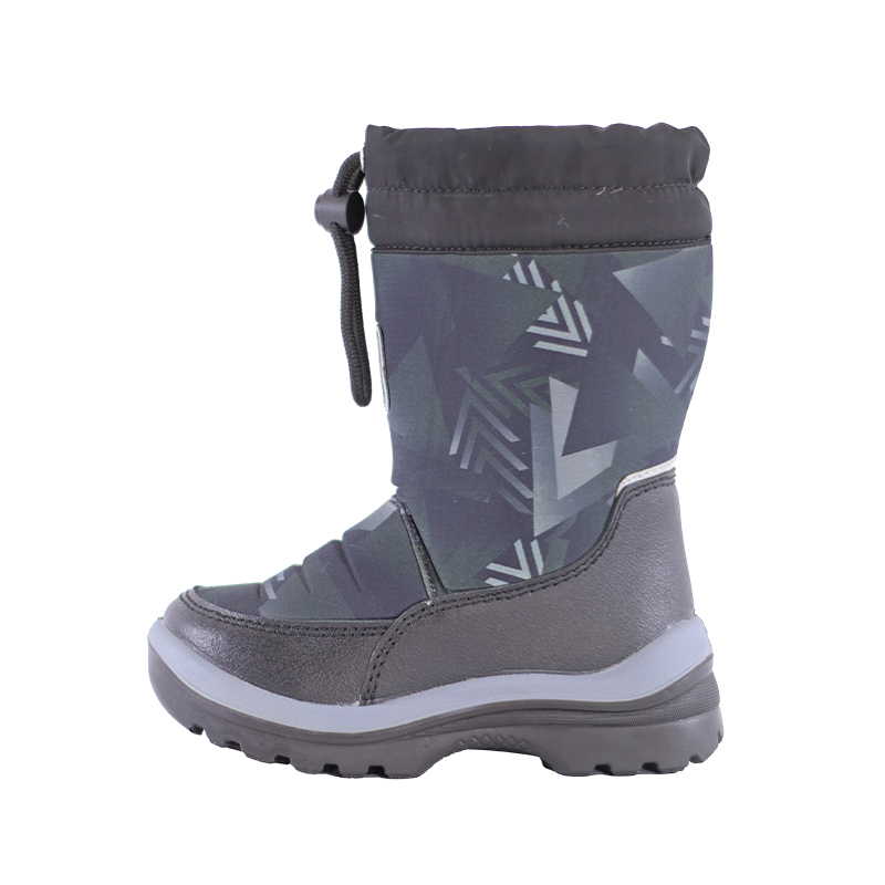 How do the Men's Snow Boots achieve both durability and lightness through a combination of PU leather and mesh?